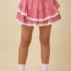 Gingham Ruffle Skort with Eyelet Trim Detail