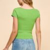 Scoop Neck Rib Tee with Mini Notch – Seamless Silhouette