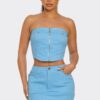 Space Girl Skirt Set – Silver Eyelet Tube Top