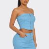 Space Girl Skirt Set – Silver Eyelet Tube Top