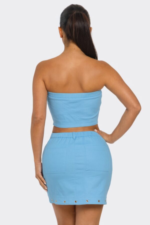Space Girl Skirt Set – Silver Eyelet Tube Top