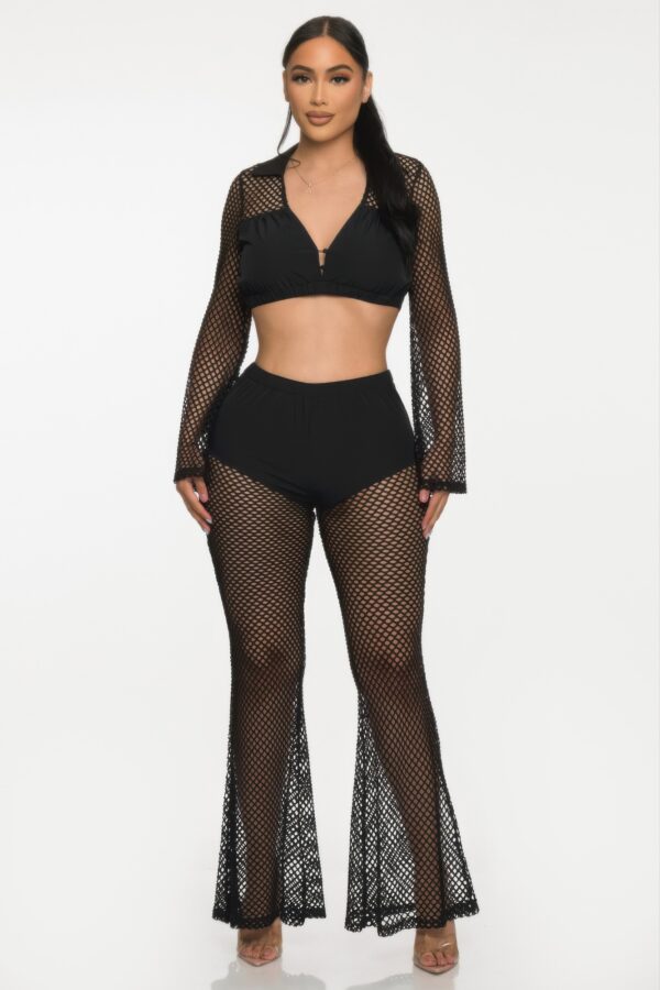Crochet Shimmer Cover-Up Set – Two-Piece Beachwear