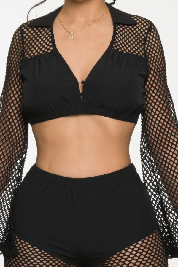 Crochet Shimmer Cover-Up Set – Two-Piece Beachwear