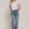 Ribbed Short-Sleeve Snap-Button Cotton Bodysuit