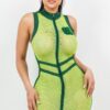 Netting 2-Way Zipper Bodycon Mini Dress