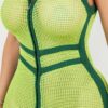 Netting 2-Way Zipper Bodycon Mini Dress