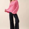 Oversized Rib-Knit Boatneck Sweater with Rolled Trim