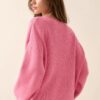 Oversized Rib-Knit Boatneck Sweater with Rolled Trim