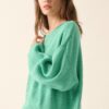 Rib-Knit Oversized Boatneck Sweater with Rolled Edges