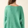 Rib-Knit Oversized Boatneck Sweater with Rolled Edges