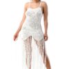 Crochet Dress with Fringe and Adjustable Drawstring