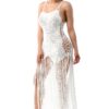 Crochet Dress with Fringe and Adjustable Drawstring