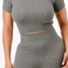 Ribbed Seamless Crop Tee & High-Waist Bike Shorts Set