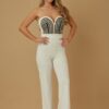 Twisted Rope Knot Tie Jumpsuit – Metallic Accent