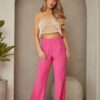 High-Waist Terry Tailored Pants
