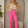 High-Waist Terry Tailored Pants