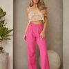 High-Waist Terry Tailored Pants