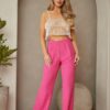 High-Waist Terry Tailored Pants