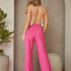 High-Waist Terry Tailored Pants
