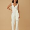 Intertwined Ring Strap Jumpsuit – Deep Curved Neckline