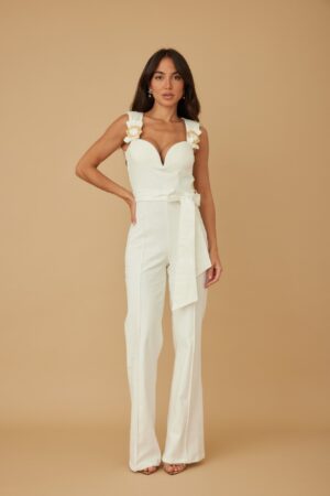 Intertwined Ring Strap Jumpsuit – Deep Curved Neckline