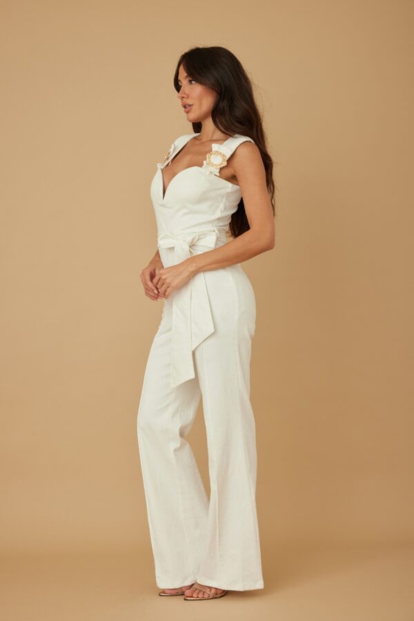 Intertwined Ring Strap Jumpsuit – Deep Curved Neckline