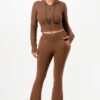 Butter-Soft Cropped Hoodie & Flare Pants Set – Thumbhole Cuffs