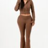 Butter-Soft Cropped Hoodie & Flare Pants Set – Thumbhole Cuffs