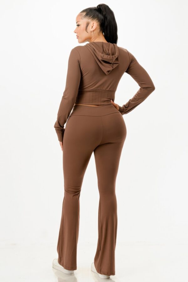 Butter-Soft Cropped Hoodie & Flare Pants Set – Thumbhole Cuffs