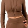 Butter-Soft Cropped Hoodie & Flare Pants Set – Thumbhole Cuffs