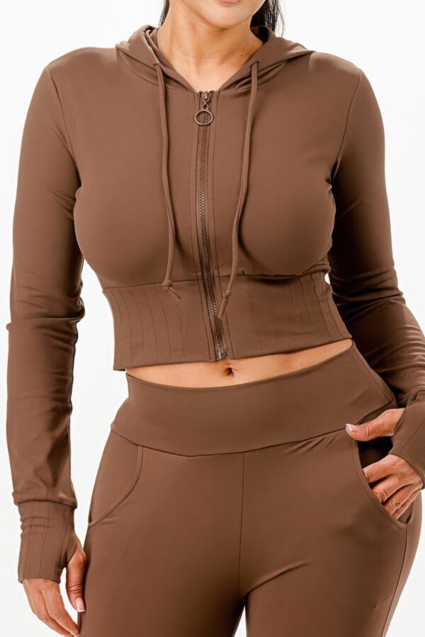 Butter-Soft Cropped Hoodie & Flare Pants Set – Thumbhole Cuffs