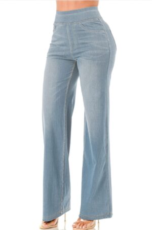 Ultra-Soft Flare Baggy Jeans – Mid-Rise Pull-On
