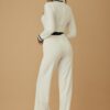 Button Trio Jumpsuit – Gold Ball Buttons & Structured Collar