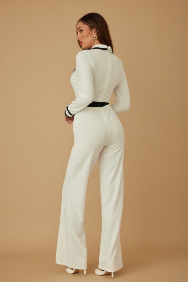 Button Trio Jumpsuit – Gold Ball Buttons & Structured Collar