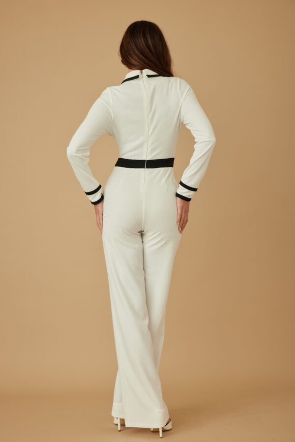 Button Trio Jumpsuit – Gold Ball Buttons & Structured Collar