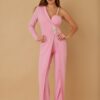 Jewel One-Shoulder Jumpsuit with Draped Flap
