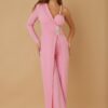 Jewel One-Shoulder Jumpsuit with Draped Flap