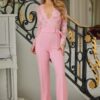 Lace Crochet Jumpsuit with D-Ring Waist Belt