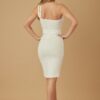 Double Cut-Strap Midi Dress with Stone Accents