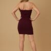 Pop Ribbon Art Strapless Mini Dress – Pearl & Stud Detail