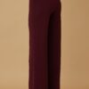 High-Waist Pants with Buckle Belt – Flared Leg