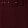 High-Waist Pants with Buckle Belt – Flared Leg