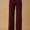 High-Waist Pants with Buckle Belt – Flared Leg