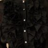 Sheer Ruffle Blouse with Micro Crystal Buttons