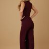 Open-Flap Jumpsuit with Gold Metal Shank Buttons