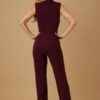Open-Flap Jumpsuit with Gold Metal Shank Buttons