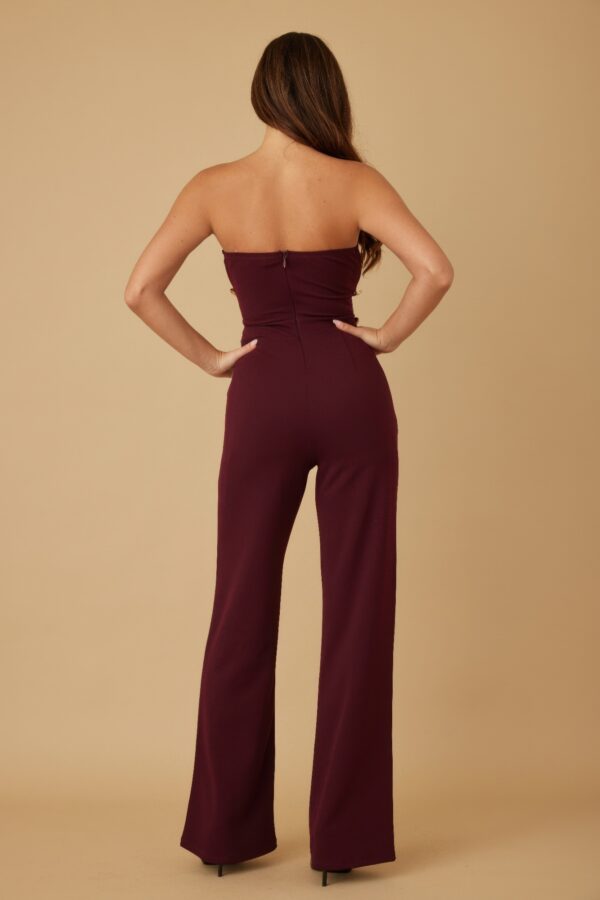 Strapless Mirror Stone Jumpsuit – Gold Embellished