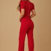 Puff Cap Sleeve Jewel-Trim Two-Piece Set