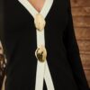 Layered Mirror-Stone Long Jumpsuit for Evening
