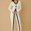 Mirror Stone Double-Layer Long Jumpsuit – Evening